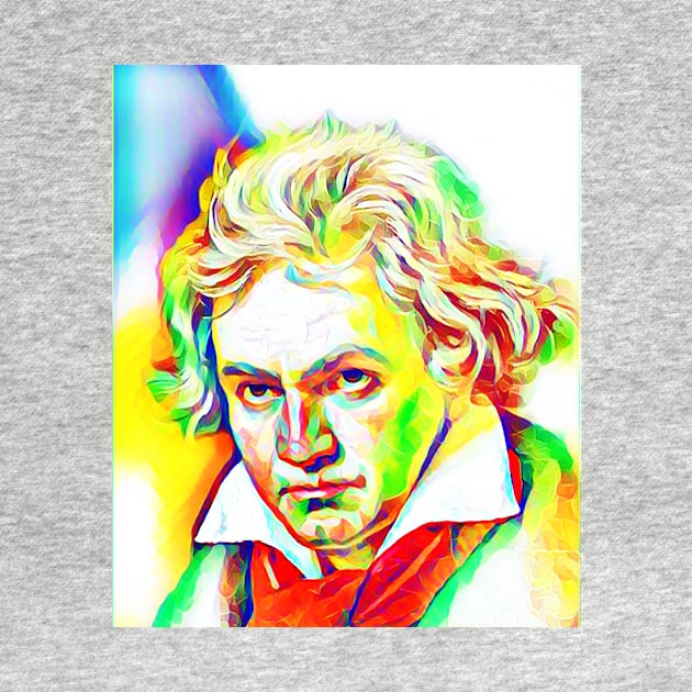 Ludwig van Beethoven Colourful Portrait | Ludwig van Beethoven Artwork 11 by JustLit